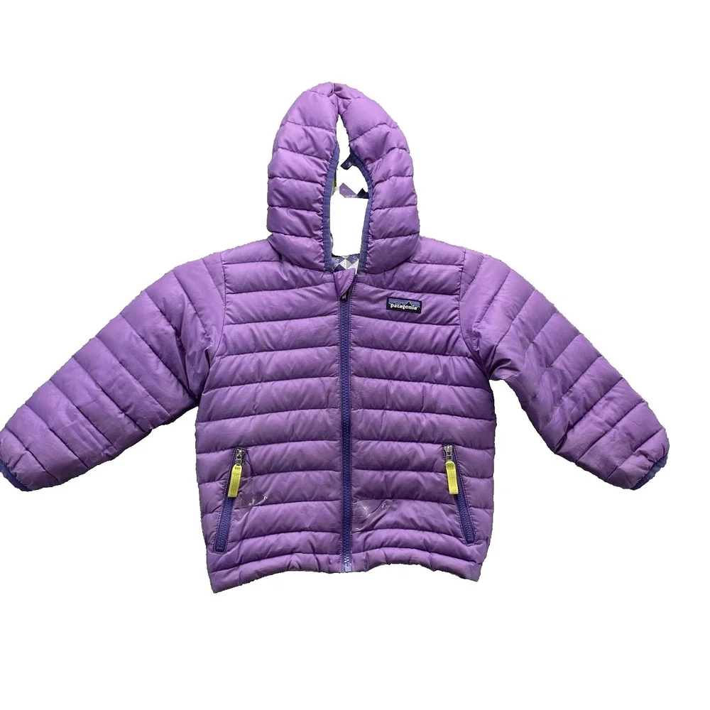 Patagonia Goose Down Puffer Jacket Kids 4T Reversible Winter Outdoor Camp Hiking